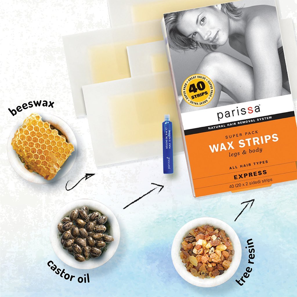 Sáp wax lông miếng cho da nhạy cảm Parissa Quick &amp; Easy Wax Strips Legs and Body hàng xách tay Mỹ