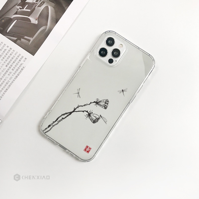 Ốp Điện Thoại Họa Tiết Hoa Sen / Cây Tre Cho iPhone 13 12 11 Pro Max mini 6 6S Plus 7 Plus 8 Plus SE 2020 XS Max X XR