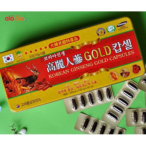 Viên Đạm Tổng Hợp Hồng Sâm Nhung Hươu Linh Chi Gold 120 viên