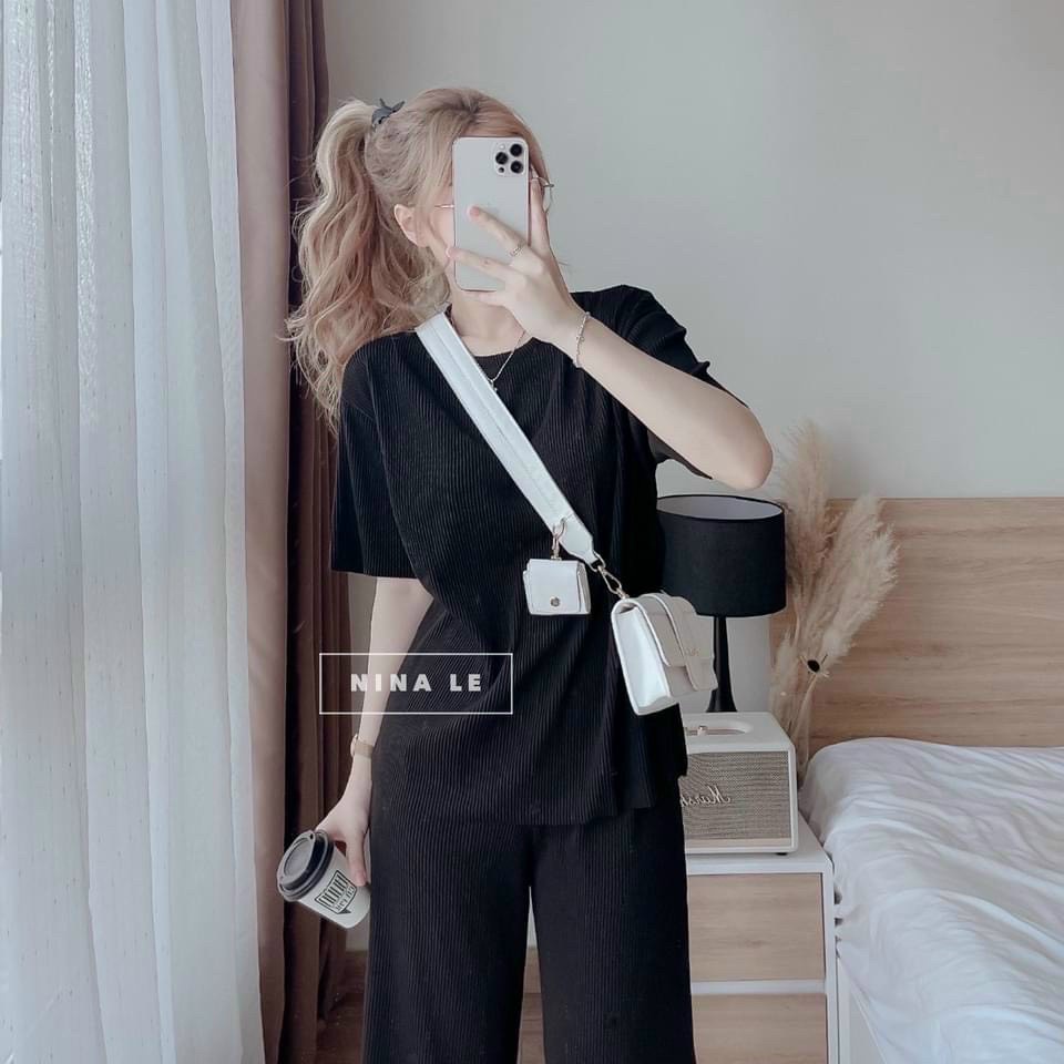 Sét bộ đồ nữ thun gân co giãn thoải mái nhiều màu tôn dáng trẻ trung sang trọng thanh lịch siêu xinh