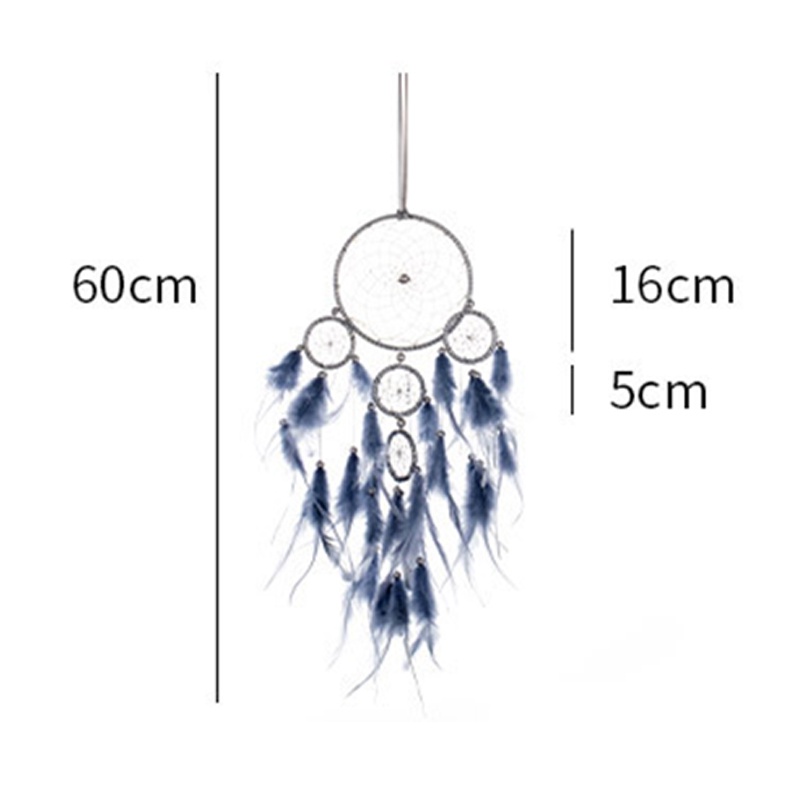 Dreamcatcher Đính Lông Vũ Có Đèn Led Nhiều Màu Kiểu Dáng Thanh Lịch Dùng Trang Trí Tặng Kèm Móc Dán