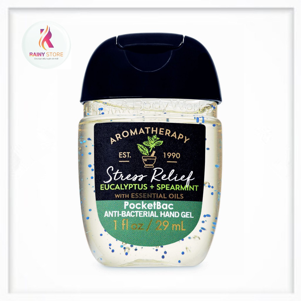 Gel rửa tay khô thư giãn Bath & Body Works Aromatherapy Stress Relief Eucalyptus + Spearmint 29ml