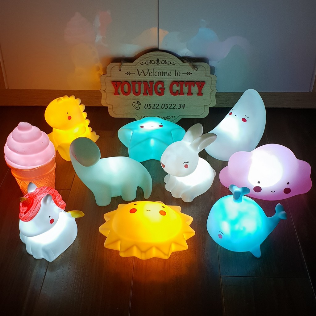 Đèn Ngủ Led 😍 20 MẪU 😍Đèn Ngủ Silicon Cao Su Siêu Dễ Thương Cho Bé Yêu