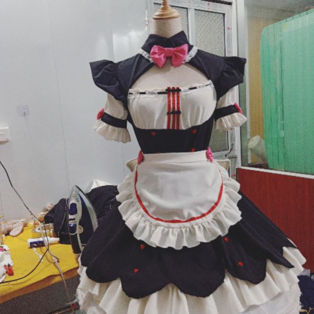 trang phục hầu gái phối màu cosplay nekopara