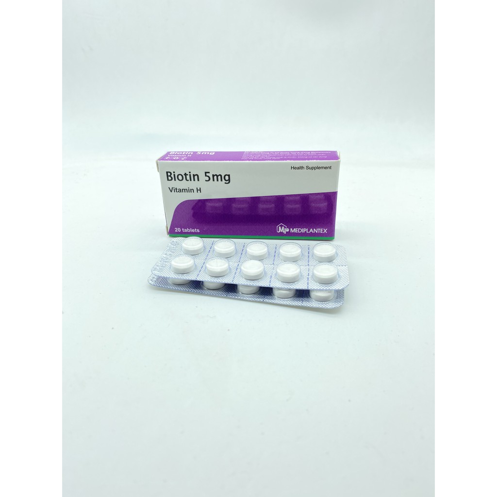 BIOTIN ( VITAMIN H)- VIÊN UỐNG TỐT TÓC, ĐẸP DA hộp 20 VIên (Mẫu Mới)