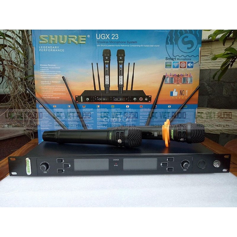 Micro không dây SHURE UGX-23 Chính hãng, 4 râu tiếp sóng , SHURE UGX23