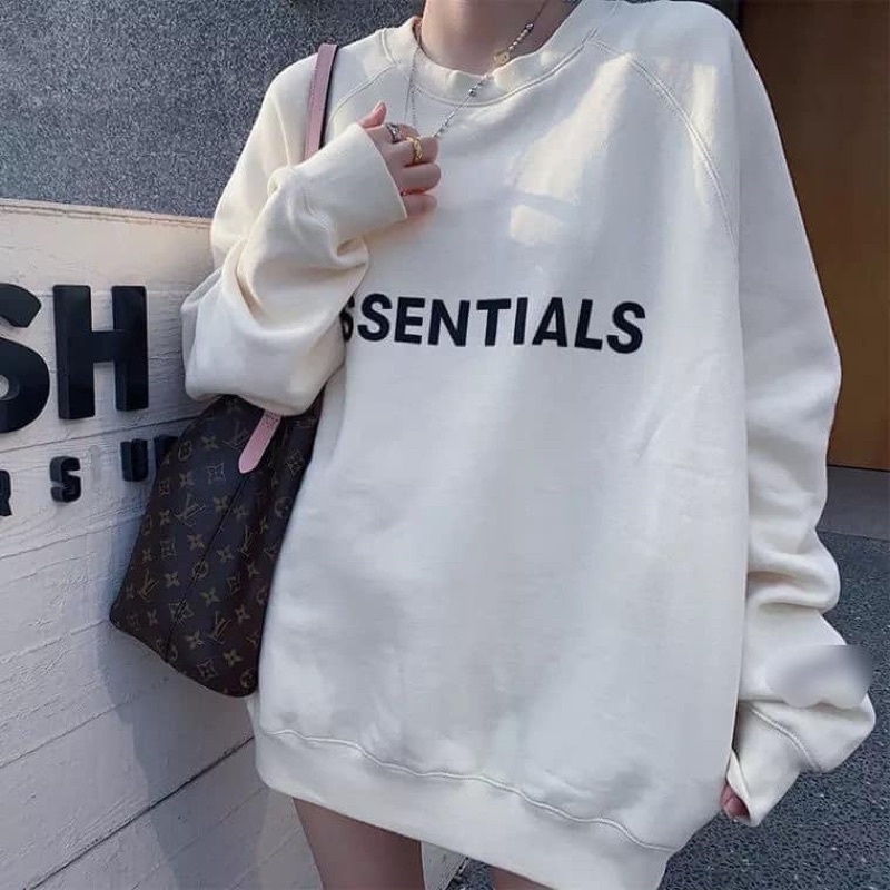 Áo nỉ Sweater ESSENTIALS  - chất nỉ da cá dày dặn có mũ dài tay phong cách Ulzzang form Unisex