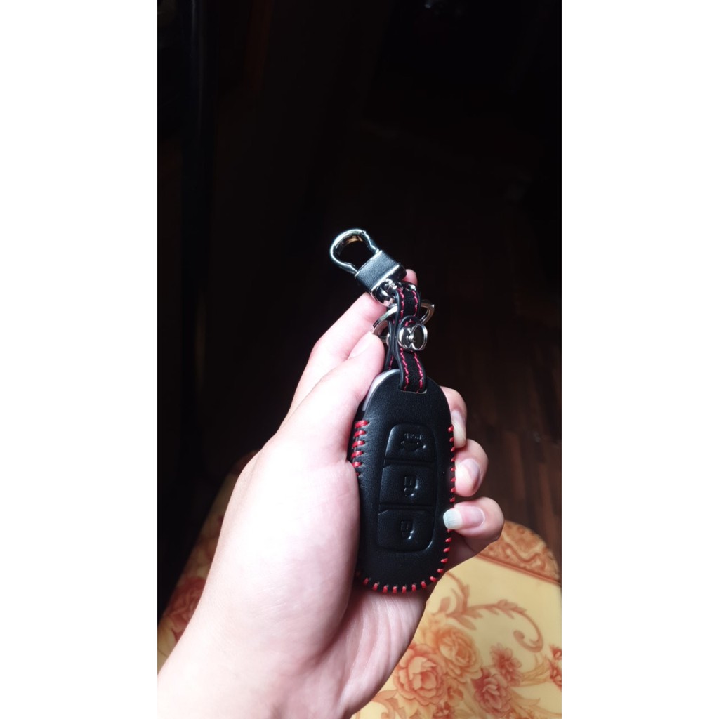 Bao da chìa khóa xe Hyundai Kona,santafe, Accent + móc khoá
