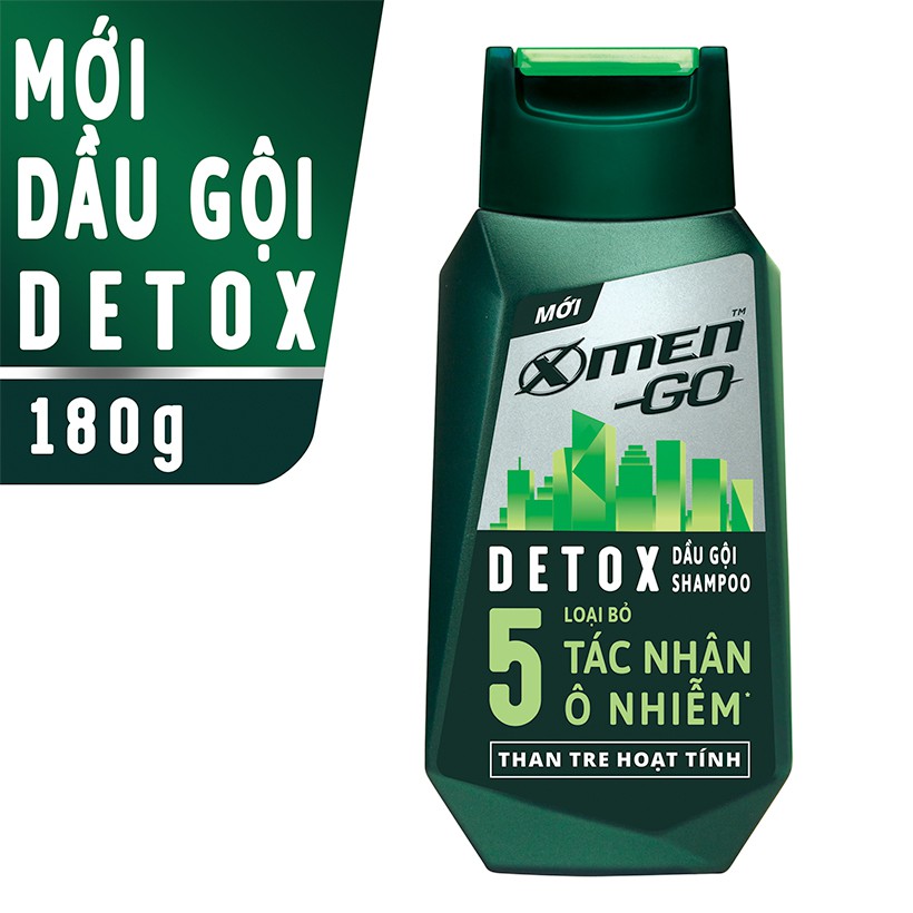 Dầu gội X-Men Go DETOX Than Tre Hoạt Tính 180G