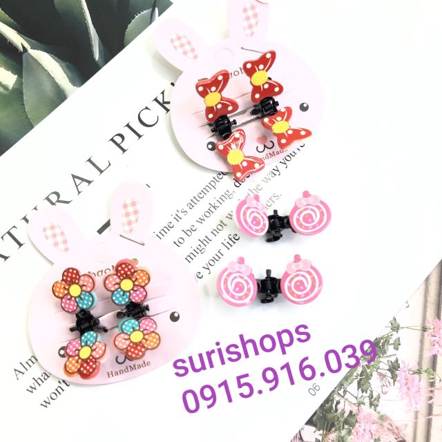 2 kẹp tóc cánh mini cho bé, kẹp tóc ngẫu nhiên