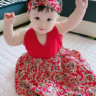 Váy đầm Thời Trang Hàng Thiết Kế Cao Cấp  Đầm bé gái tặng kèm turbancho bé từ 1 - 8 Tuổi