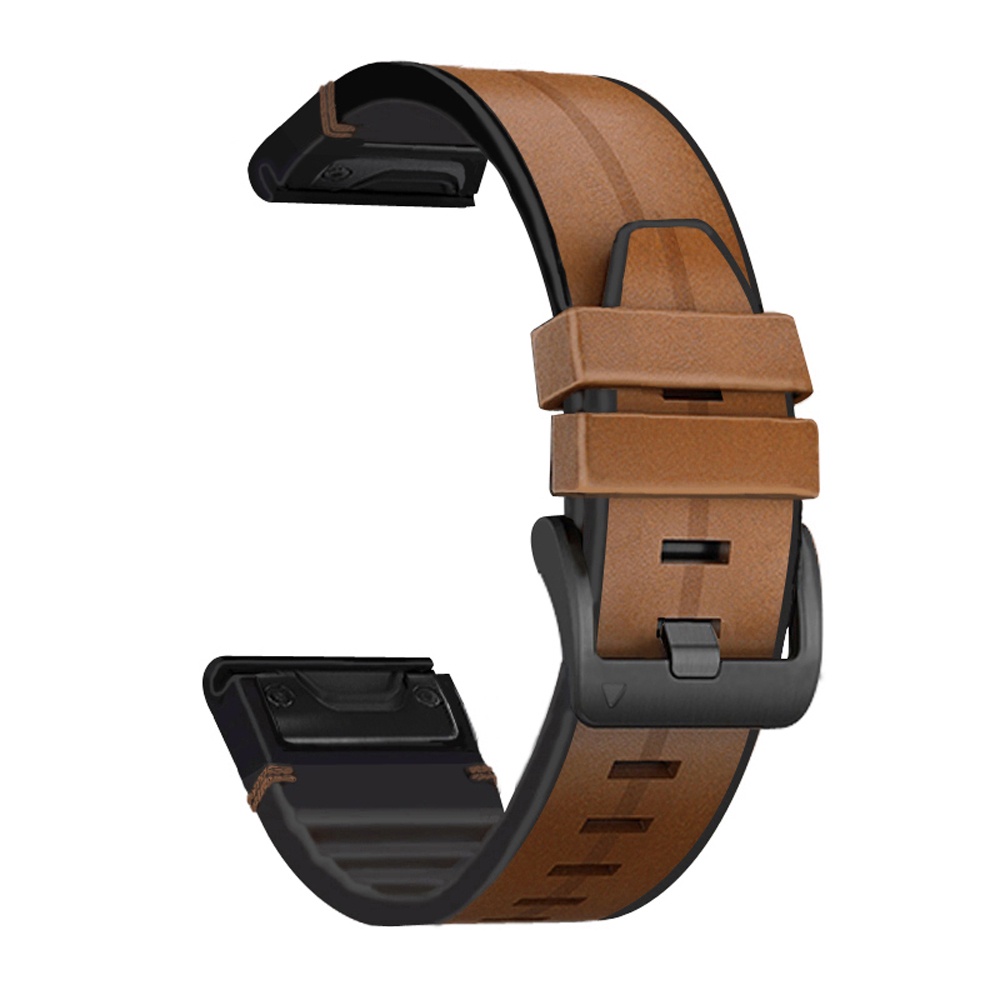 Dây đeo thay thế bằng da và silicon cho đồng hồ Garmin Fenix 7 7x 6 6x Pro Sapphire GPS 5 5x Plus