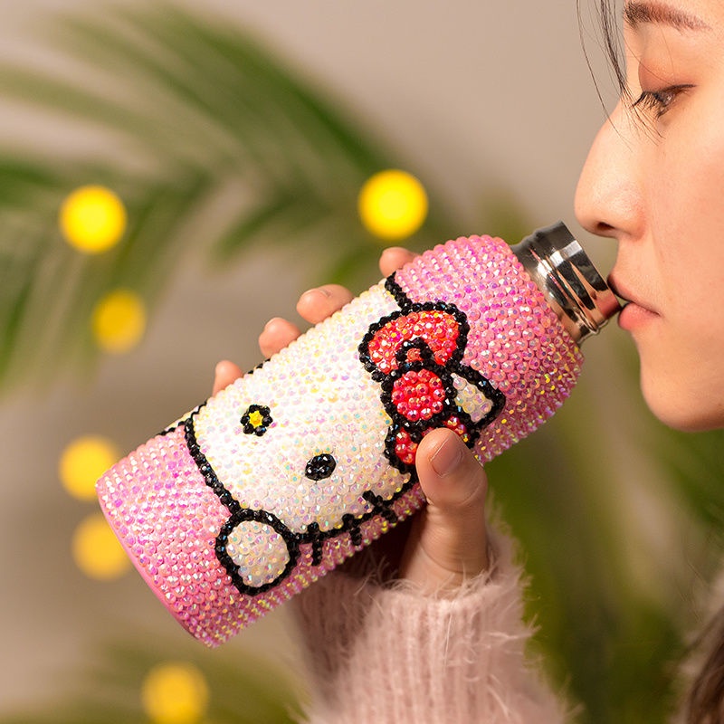 Bình Đựng Nước Bằng Thép Không Gỉ Hình Hello Kitty Tik Tok Phong Cách Thời Trang Dễ Thương Dành Cho Bạn Gái