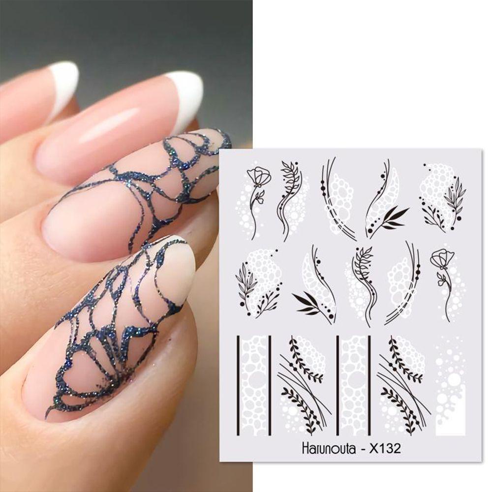 Miếng Dán Trang Trí Móng Tay Tự Dính Họa Tiết Lò Xo Đơn Giản DIY