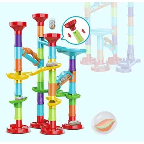 Đồ Chơi Xếp Hình Lắp Ráp Lego Cầu Trượt Thả Bi, Kiểu Dáng Đường Ống Tròn, Bắn Bi Đòn Bẫy 03017