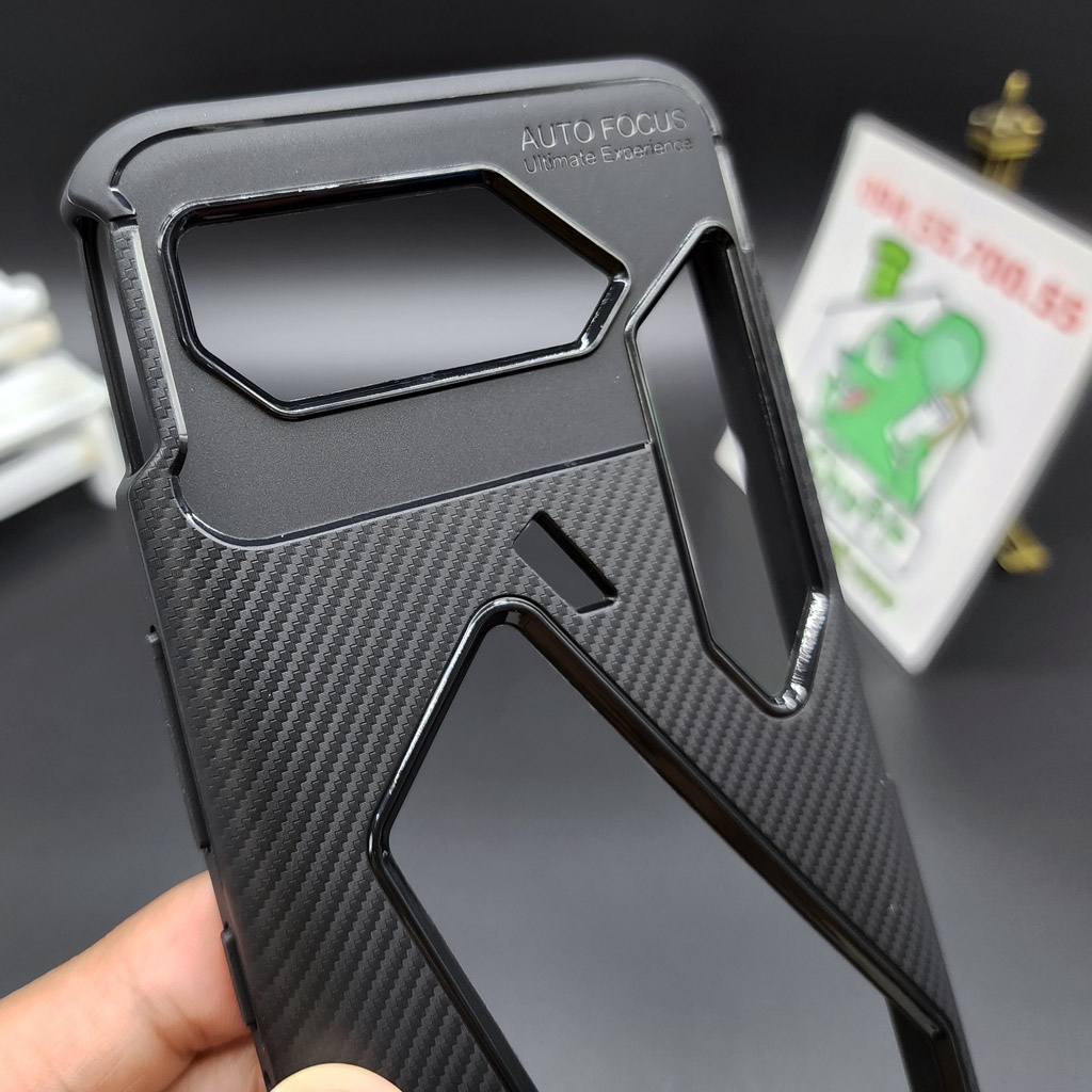 [Ảnh Thật] Ốp Lưng ASUS ROG Phone 5/ 5 Pro/ Ultimate AutoFocus Vân 3D Carbon Chống Sốc