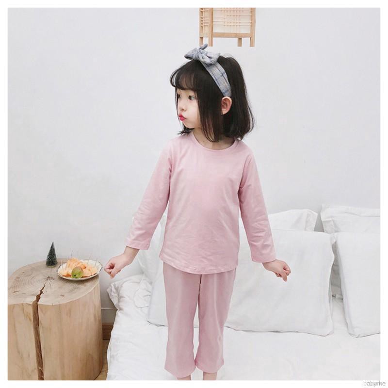 ruiaike  Kids Girls Boys Pajamas Set Candy Color Cotton Pyjama Sleepwear Nightwear Loungewear Homewear