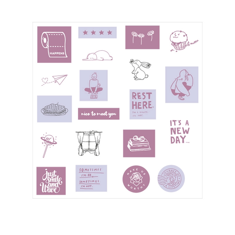 Set 60 Miếng Dán Trang Trí Dễ Thương Bền