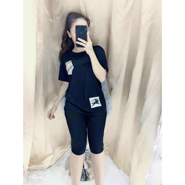 HARA Bộ lững nữ thun cotton, bộ quần lửng nữ mặc nhà, bộ ngố