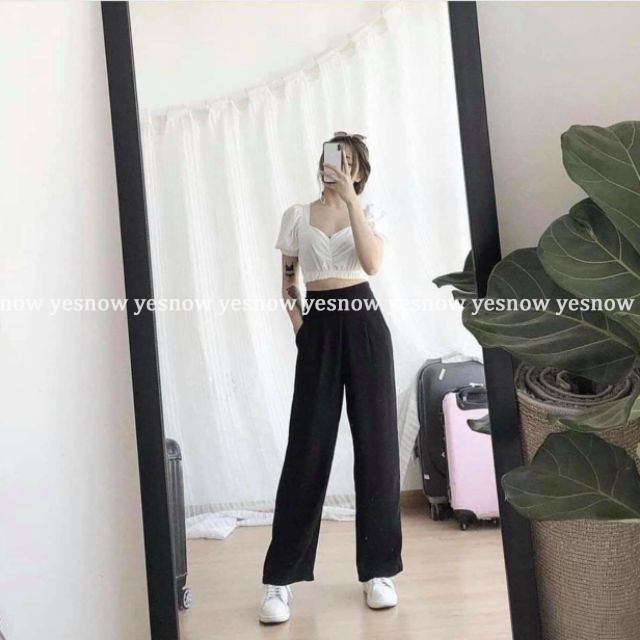 QUẦN ỐNG SUÔNG CULOTTES CẠP CAO KIỂU DÁNG HÀN QUỐC 94CM (ảnh thật/sẵn) | BigBuy360 - bigbuy360.vn