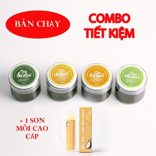 COMBO 4 hộp cao bí đao vỏ bưởi  tinh nghệ khổ qua cocoon Tặng son