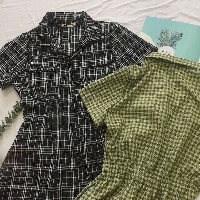 ĐẦM TAY BỐ CARO 2 MÀU NHƯ HÌNH SIÊU XINH SAMMY DRESS | BigBuy360 - bigbuy360.vn