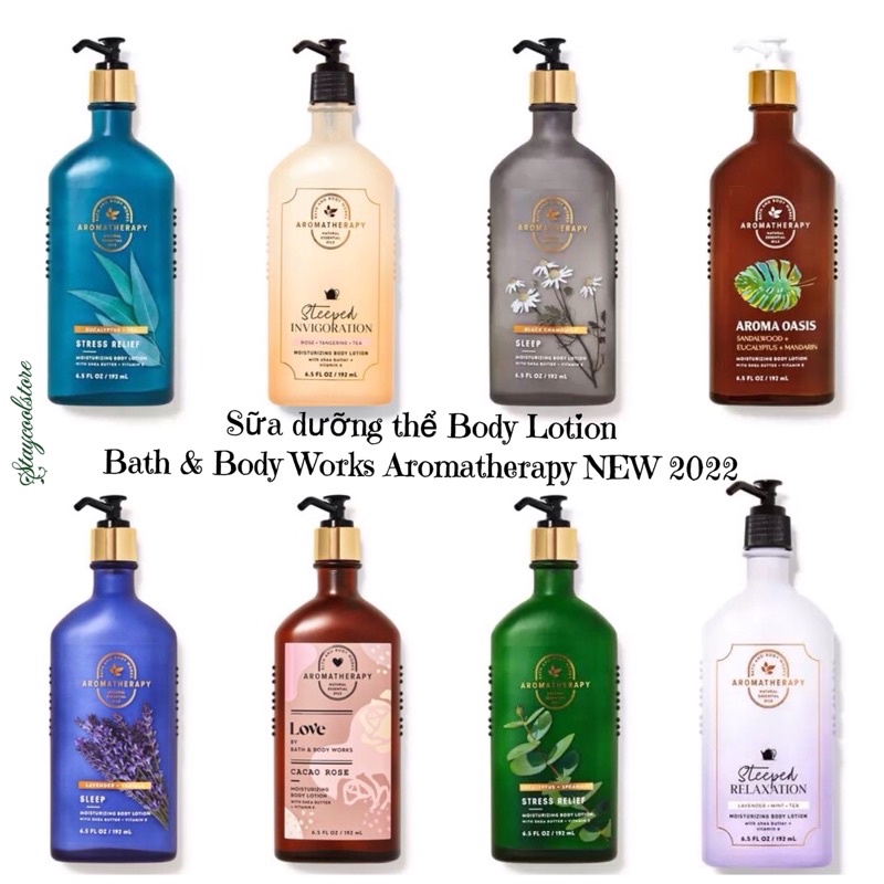 💦Hàng Mỹ-Dưỡng thể Thư Giãn Aroma theraphy Bath&BodyWorks 192ml chai thuỷ tinh