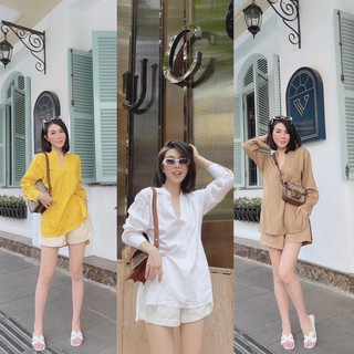 Set somi cổ trụ + quần short 10378