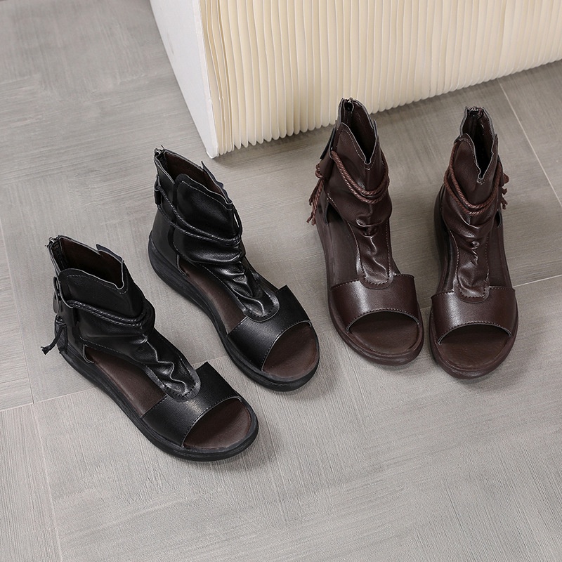 Giày xăng đan IELGY đế mềm cổ cao hở mũi thời trang cho nữ