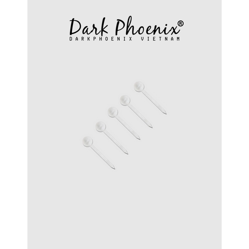 Combo 10 đôi Bông tai DARK PHOENIX nhựa đen nụ bi Tặng kèm 10 đôi chốt khuyên tai trong suốt Không Gây Dị Ứng - 2BT00