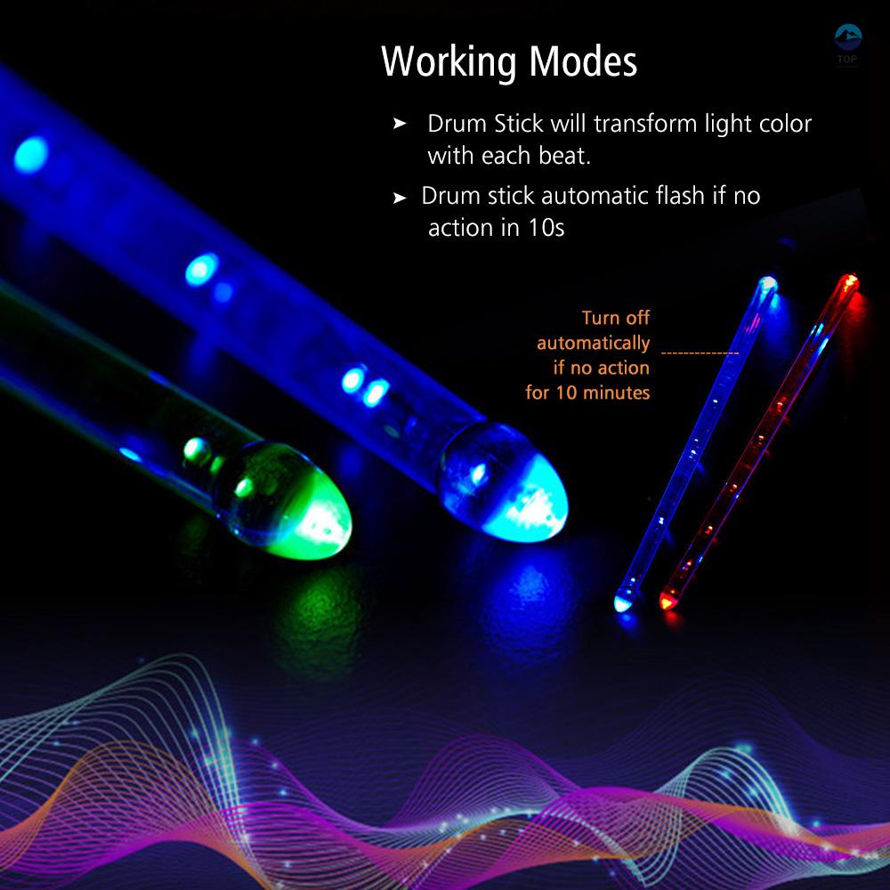 Dùi trống tích hợp đèn LED 15 màu gradient sạc USB