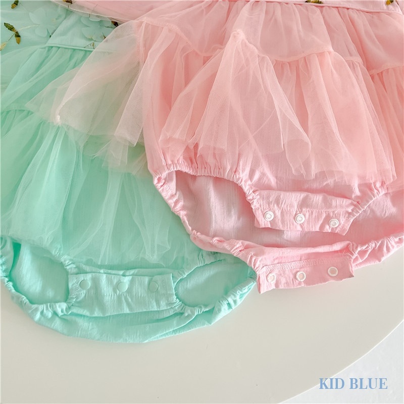 Bộ Áo Liền Quần Tam Giác Vải Mềm Thêu Họa Tiết Thổ Cẩm Dễ Thương Cho Bé Gái