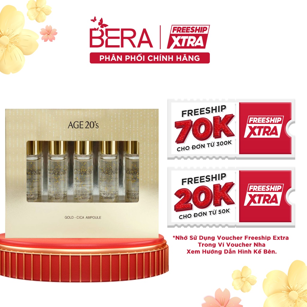 SET SERUM Age20's Chống Lão Hóa, Dưỡng Trắng, Giảm Mụn Gold - Cica Ampoule (Set 5ea) 10ml x 5c