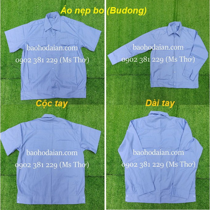 Áo đồng phục bảo vệ tay ngắn, tay dài đai bo dưới kiểu Budong