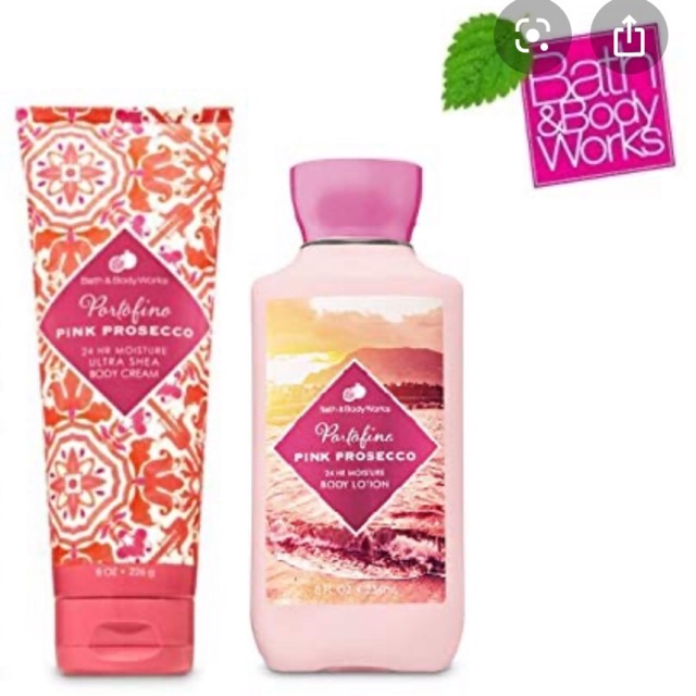 Kem dưỡng ẩm Bath &amp; Body Works body cream 226g - Portifino Pink Prosecco (Mỹ)