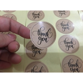 Tem nhãn dán trang trí Thank you Vintage cỡ 4cm