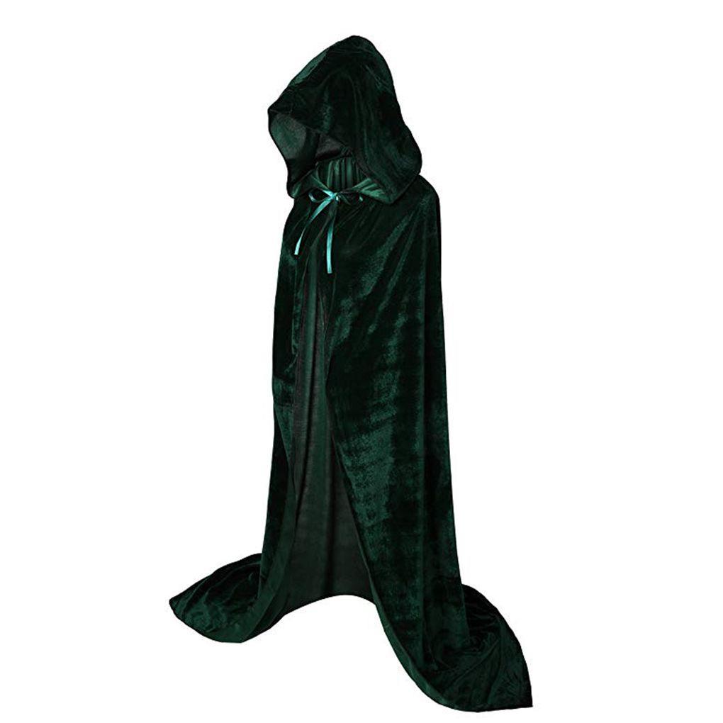 Áo Choàng Nhung Hóa Trang Phù Thủy Có Mũ Halloween