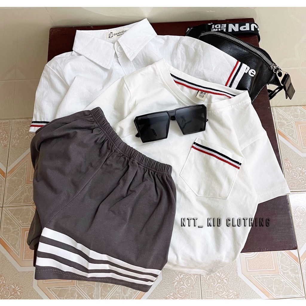 Sét 3ct cho bé trai gồm cả áo sơ mi