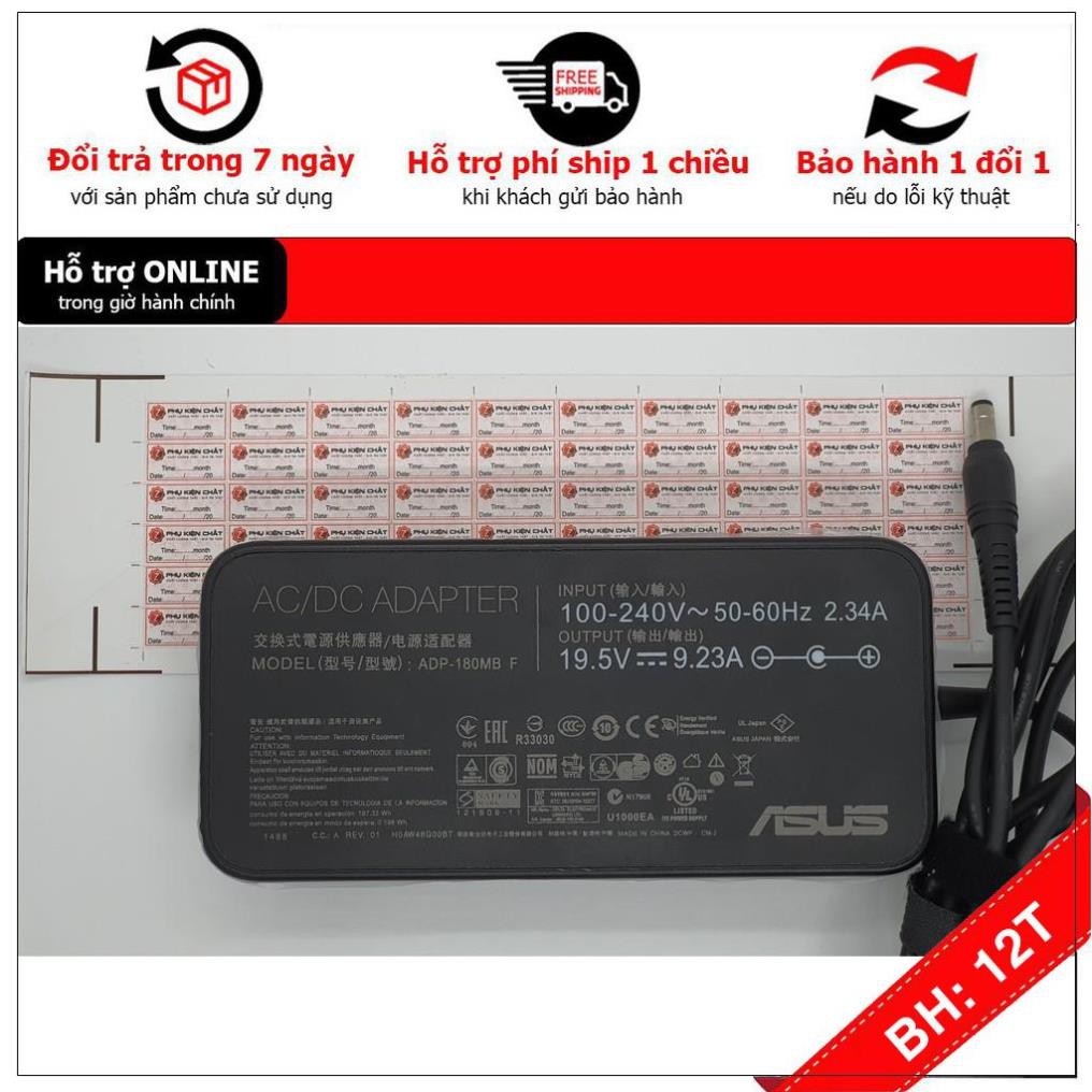[BH12TH] Sạc Laptop Asus  G46 G55 G70 G75 G51 G53 G71 G62 G73 G75 Series 19.5V 9.23A 180W - Có Video thực tế ZIN