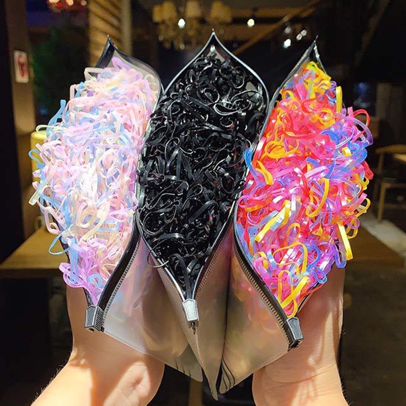 2500 Dây Buộc Tóc Cao Su Co Giãn Nhiều Màu Sắc Thời Trang Hàn Quốc Cho Nữ