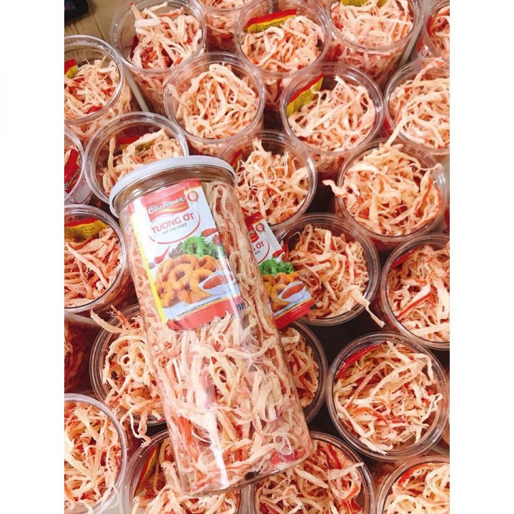 Khô Mực Sợi Hấp Nước Dừa Loại Đặt Biệt - Hủ 300gram