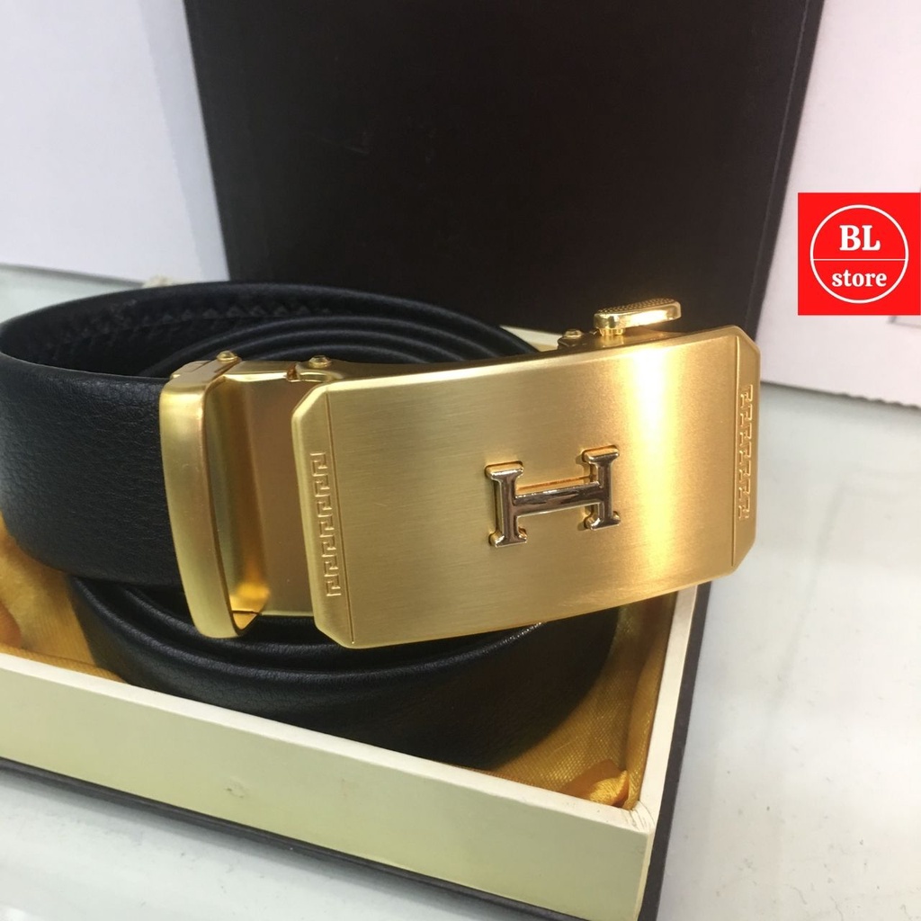 Thắt lưng nam da bò cao cấp, Dây lưng nam mặt cài phong cách Hàn Quốc