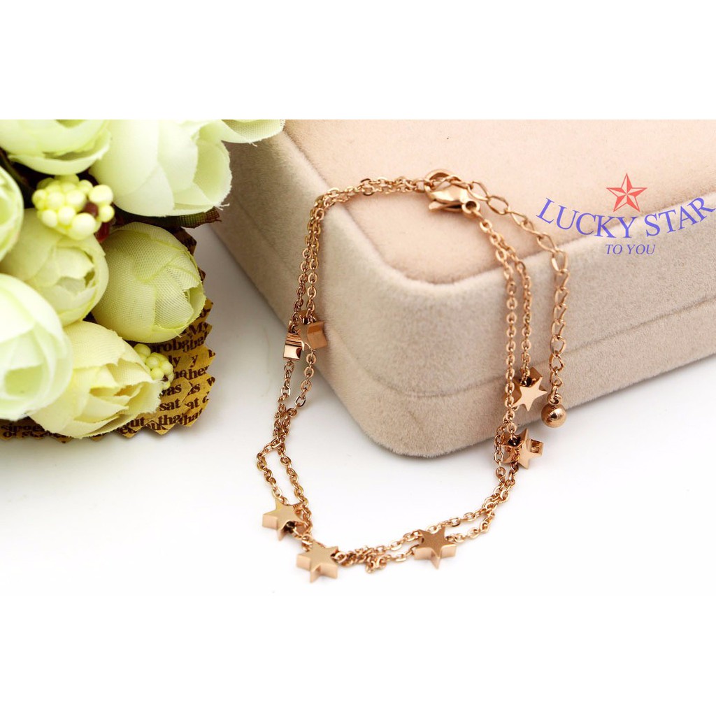 Lắc chân 2 tầng chuỗi ngôi sao Ti-Tan không đen