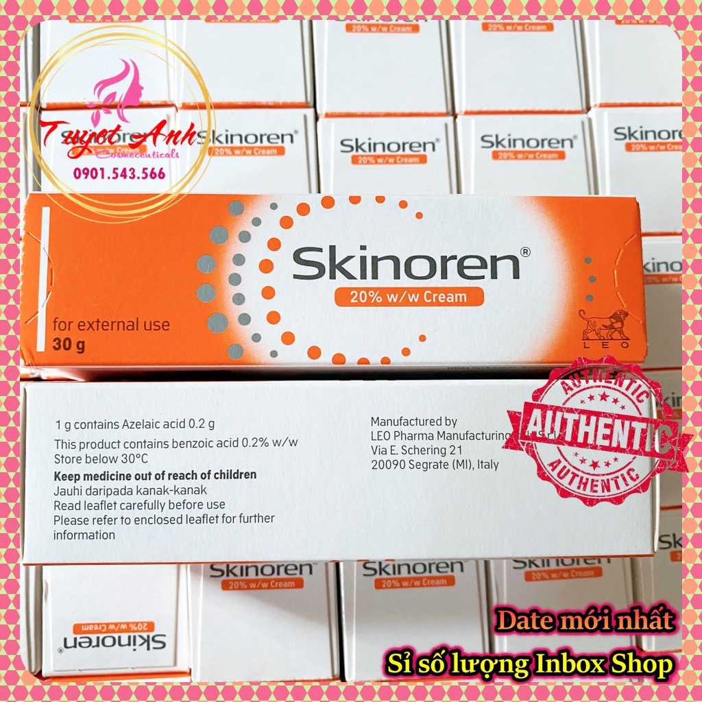 [Auth-Date mới] Acne Derm 20% Azelaic Acid tuýp 20g - BaLan - Kem giảm Mụn, mờ thâm, trắng sáng da