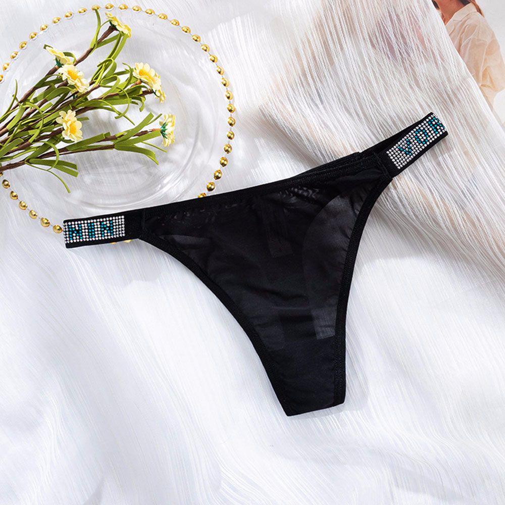 Quần Lót Lọt Khe Eo Thấp Mềm Mại Màu Trơn In Chữ Quyến Rũ