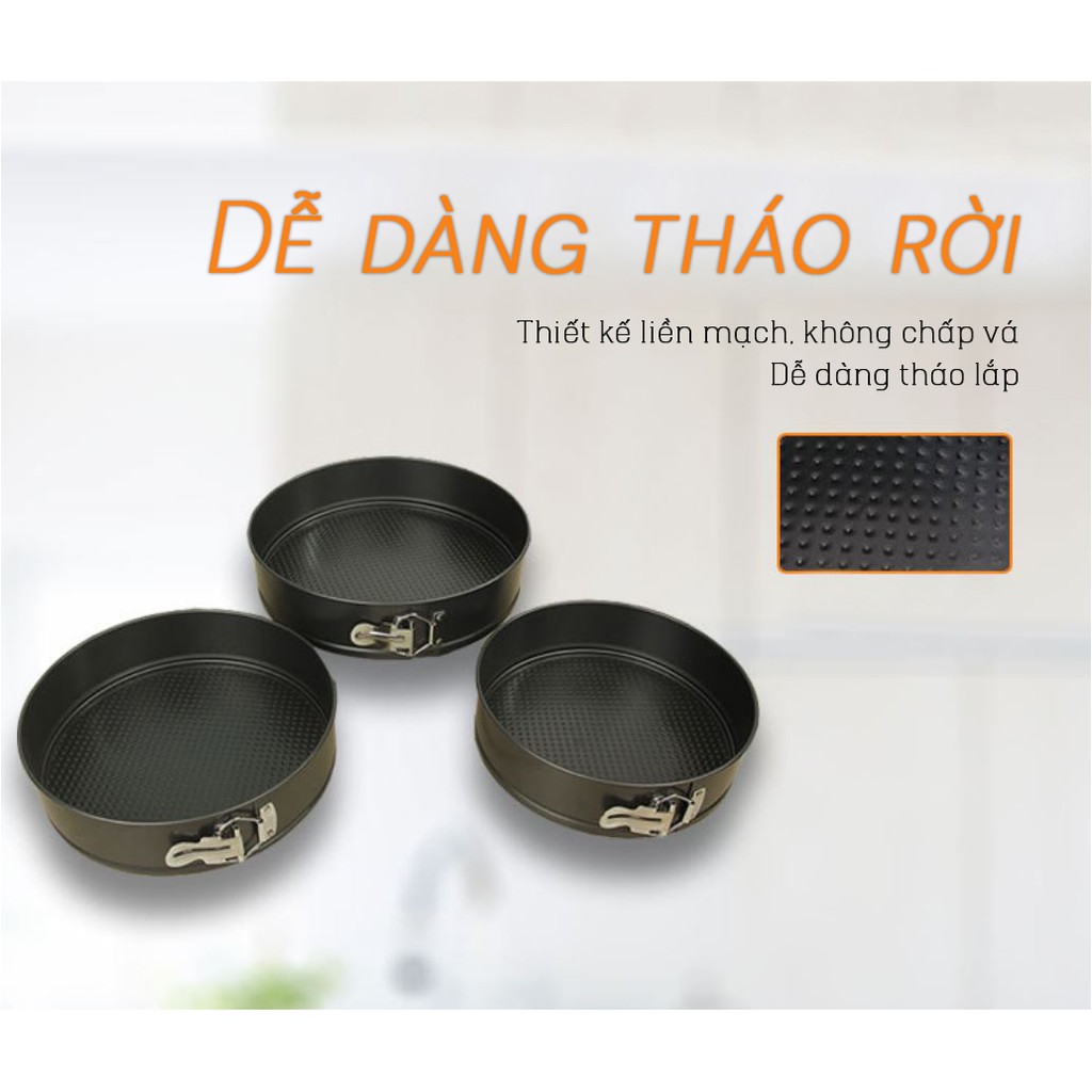 Khuôn Nướng Bánh - Khóa Chống Dính - Đế Rời Nhiều Kích Cỡ GB244