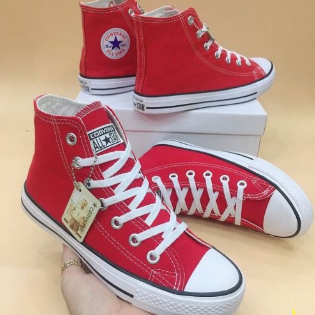 (FREE SHIP -ĐƠN HÀNG -99K )Thanh lý giày cao cổ nữ màu đỏ tươi