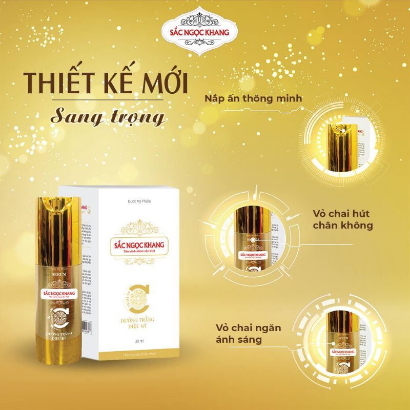Bộ đôi dưỡng trắng da sắc ngọc khang, serum, kem dưỡng da ban đêm sắc ngọc khang