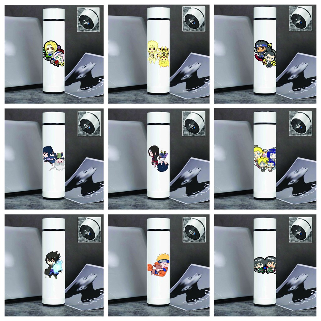 Bình giữ nhiệt đựng nước in hình NARUTO ĐẠI CHIẾN LÀNG LÁ tiện lợi xinh xắn anime chibi M1