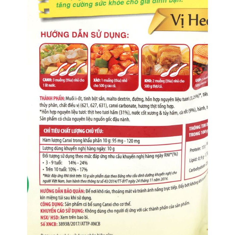 Hạt nêm Aji ngon thịt heo 3kg. Đậm đà vị sườn thịt heo, xương ống.